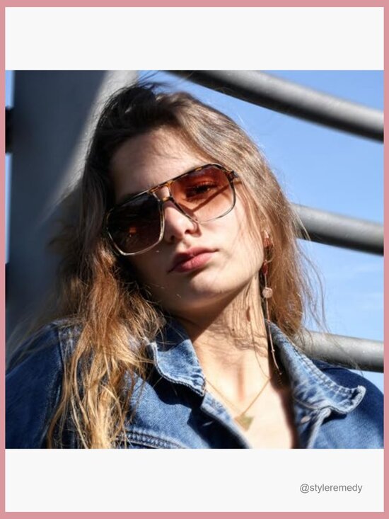Retro Square Aviator Sunglasses Plastic Frame UV400 Protection main image 5